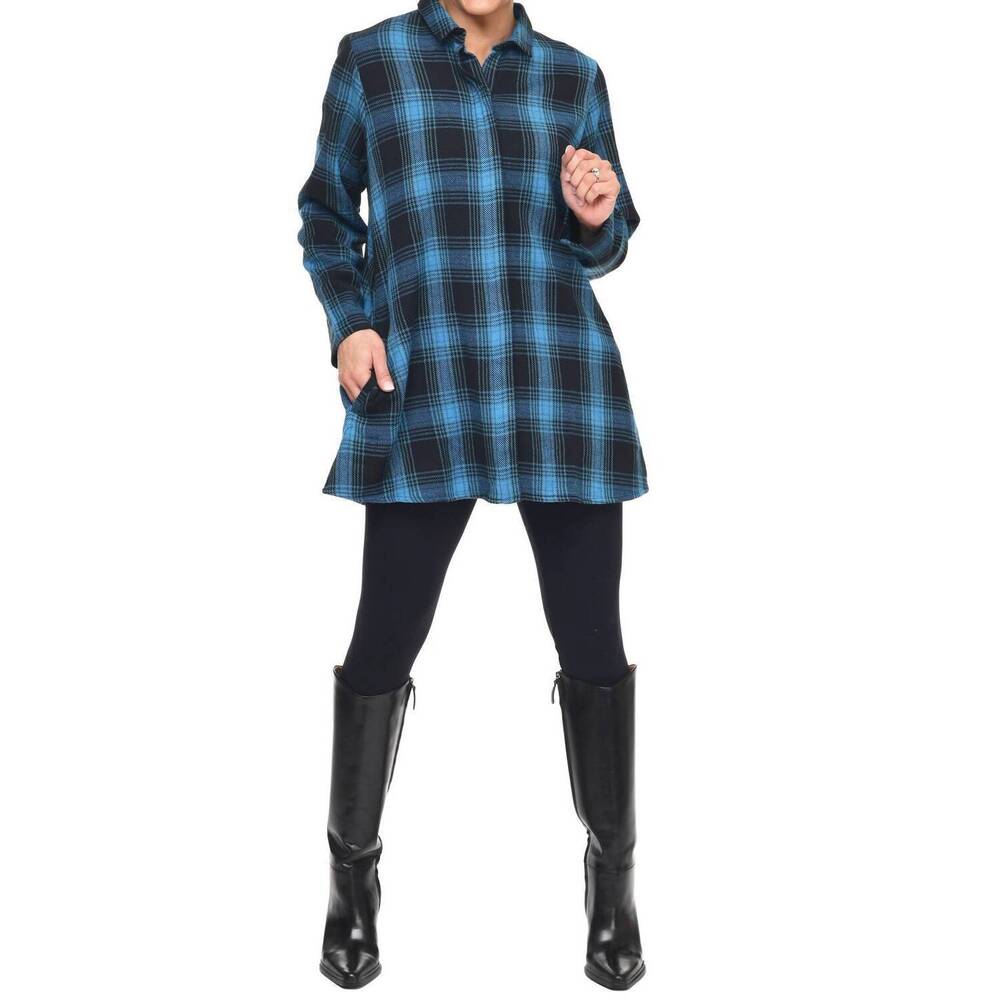 NEW TULIP CLOTHING logan button down top in budapest flannel